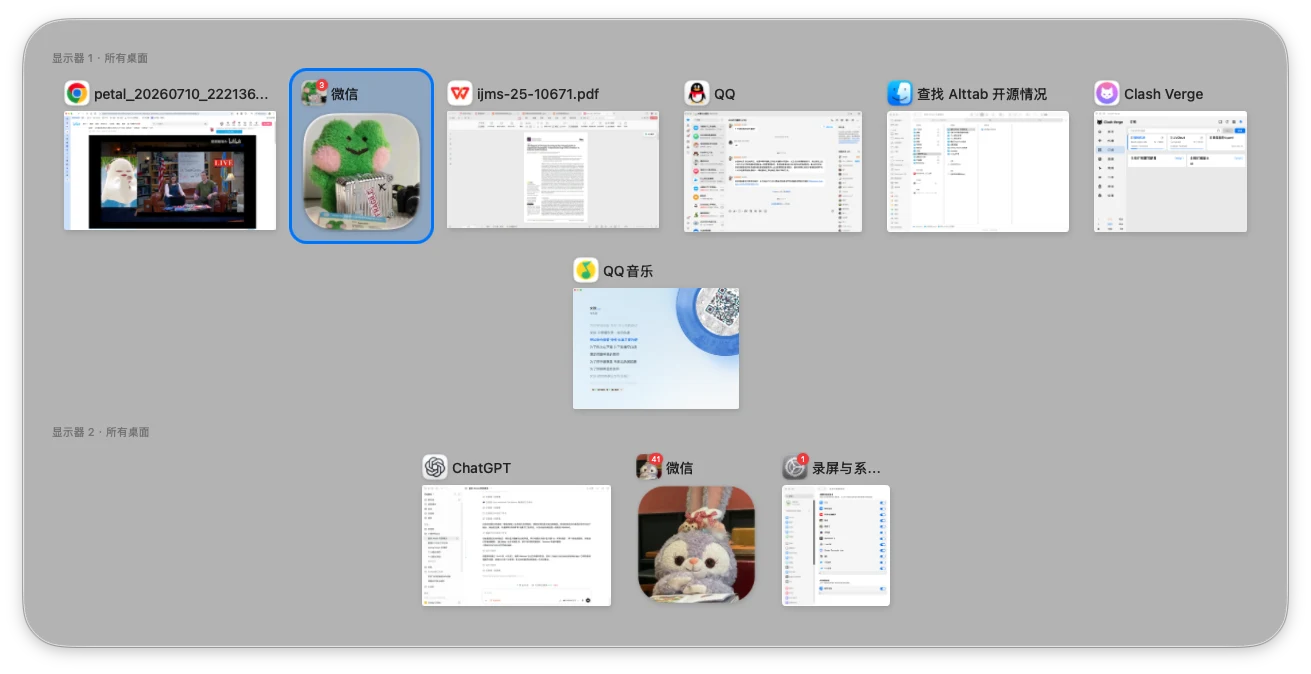 AltTab All Displays interface